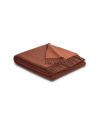 BIEDERLACK | Tagesdecke - Plaid 130x170cm Rost / Terracotta | grau