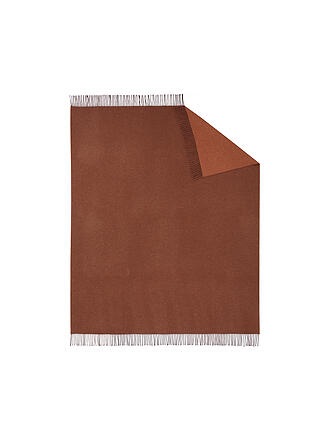 BIEDERLACK | Tagesdecke - Plaid 130x170cm Rost / Terracotta | grau