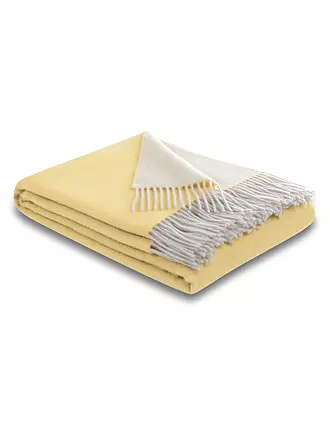 BIEDERLACK | Tagesdecke - Plaid 130x170cm Yellow Creme | hellgrau