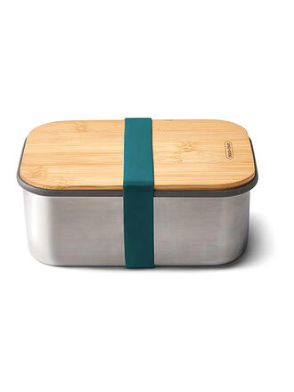 BLACK+BLUM | Frischhaltedose - Lunchbox gross 19x13,5cm Olive/Edelstahl | blau