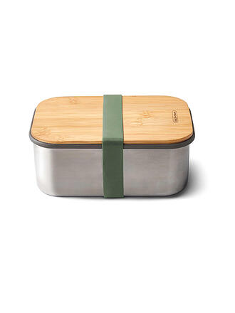 BLACK+BLUM | Frischhaltedose - Lunchbox gross 19x13,5cm Olive/Edelstahl | blau
