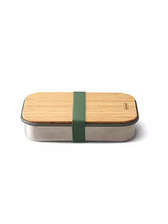 BLACK+BLUM | Frischhaltedose - Sandwichbox Edelstahl/Bambus 22x15cm Ozean | olive