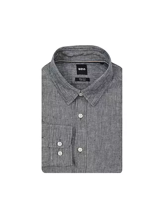 BOSS | Leinenhemd Regular Fit CHAMBRAY | hellgrau