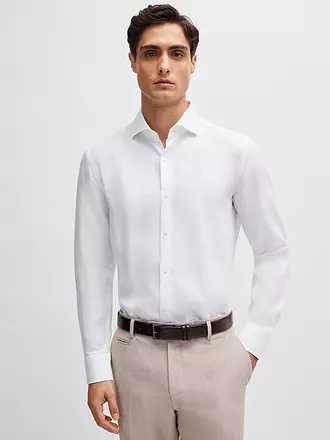 BOSS | Leinenhemd Slim Fit | weiss