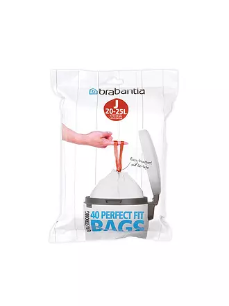 BRABANTIA | Perfectfit Beutel 23L / 40 Stück | weiss