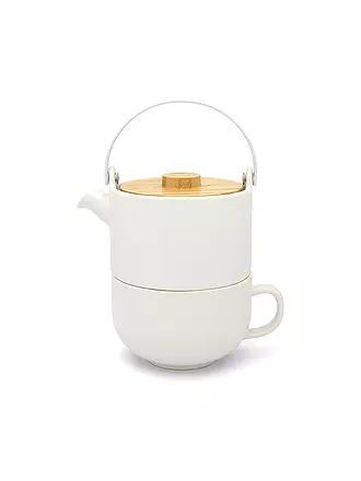 BREDEMEIJER | Tea for one Umea mit Bambusdeckel 0,5l Schwarz | weiss