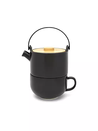 BREDEMEIJER | Tea for one Umea mit Bambusdeckel 0,5l Schwarz | camel