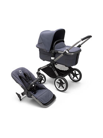 BUGABOO | Kombikinderwagen Fox3 Komplett Set Graphit / Graumeliert | blau