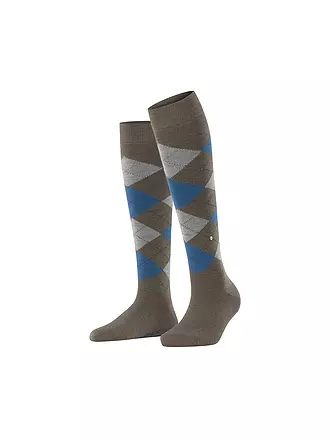 BURLINGTON | Damen Kniestrümpfe MARYLEBONE 36-40 mid grey mel | olive