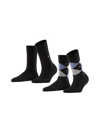 BURLINGTON | Damen Socken EVERYDAY 2-er Pkg 36-41 light denim | schwarz