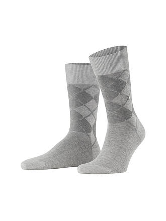 BURLINGTON | Herren Socken BOLTON 40-46 light grey | schwarz