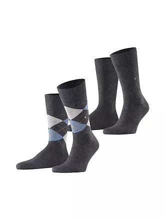 BURLINGTON | Herren Socken EVERYDAY 2-er Pkg. 40-46 anthracite mel. | hellgrau