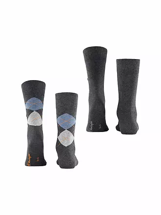 BURLINGTON | Herren Socken EVERYDAY 2-er Pkg. 40-46 anthracite mel. | hellgrau