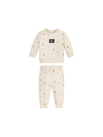 CALVIN KLEIN JEANS | Baby Set Pullover und Hose 2 teilig | beige