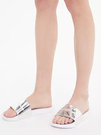 CALVIN KLEIN JEANS | Pantoletten - Badeschuhe | silber