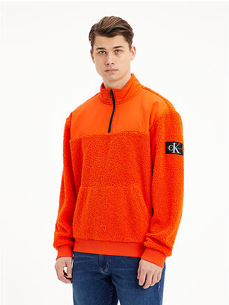 CALVIN KLEIN JEANS | Trojersweater in Felloptik | orange