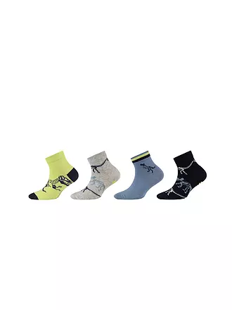 CAMANO | Jungen Sneaker Socken 4er Pkg. fog melange | blau