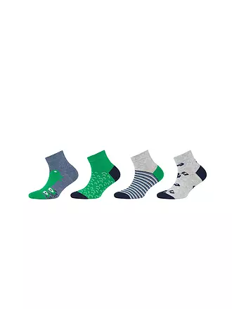 CAMANO | Jungen Sneaker Socken 4er Pkg. fog melange | blau