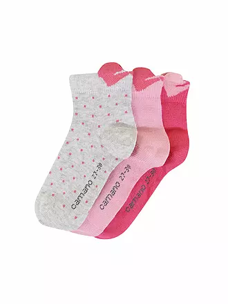 CAMANO | Mädchen Sneakersocken 3er Pkg fog melange | blau