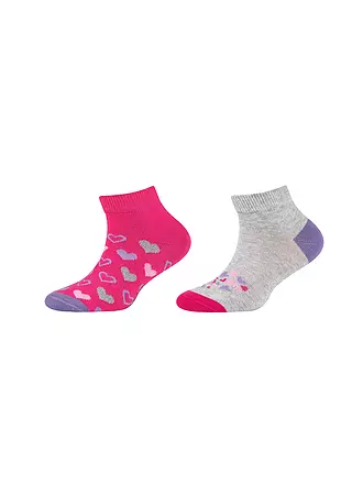 CAMANO | Mädchen Socken 2er Pkg. fog melange | pink