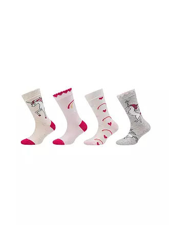 CAMANO | Mädchen Socken 4er Pkg offwhite | hellgrau