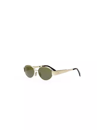 CELINE | Metal Triomphe schwarze ovale Sonnenbrille | gold