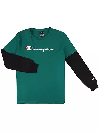 CHAMPION | Jungen Langarmshirt | dunkelgrün