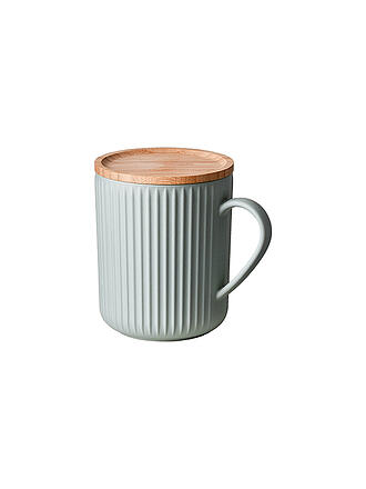CHIC.MIC | Tasse mit Bambusdeckel 350ml Sage | orange