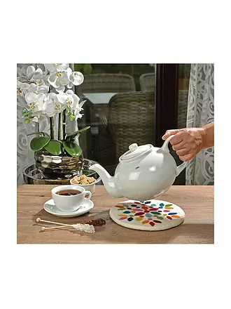 CILIO | Topfuntersetzer LANA CUORE rund Schwarz / Bunt | weiss