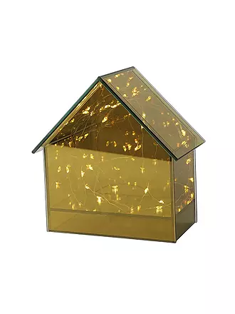 COUNTRYFIELD | Spiegelbox Haus ELITE M LED-Timer 17x10x17cm Grau | gold
