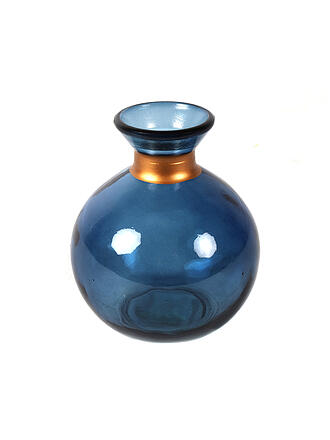 COUNTRYFIELD | Vase Babet 11x13cm Blau/Kupfer | blau