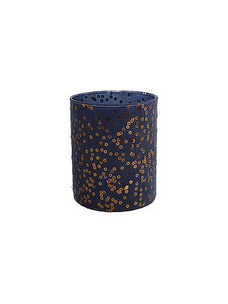 COUNTRYFIELD | Weihnachts Teelichthalter Noa L 10cm Blau/Kupfer | blau