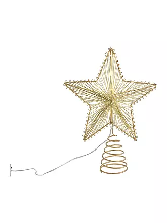 COUNTRYFIELD | Weihnachtsbaumspitze Stern LED Timer POLLUX 20x25cm Gold | schwarz