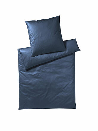 COVERED | Perkal Bettwäsche Solid 70x90cm / 140x200cm Mint | dunkelblau