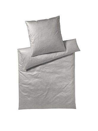 COVERED | Perkal Bettwäsche Solid 70x90cm / 140x200cm Mint | grau