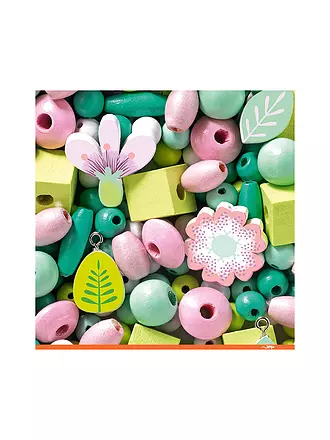 DJECO | Holzperlen Blätter und Blumen | keine Farbe