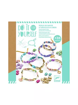 DJECO | Papierperlen und Armbänder zum Erstellen - Stilvoll Gold | keine Farbe