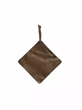 DUTCH DE LUXE | Leder Topflappen 20x20cm Vintage Grey | braun