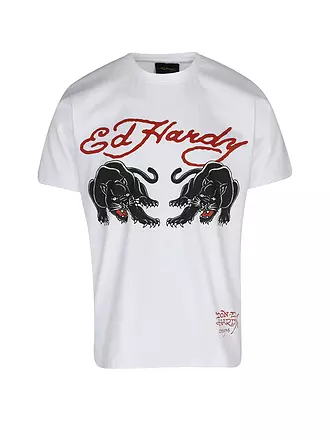 ED HARDY | T-Shirt DOUBLE PANTHER | weiss