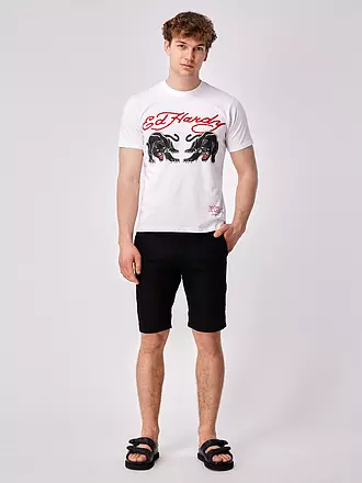 ED HARDY | T-Shirt DOUBLE PANTHER | weiss