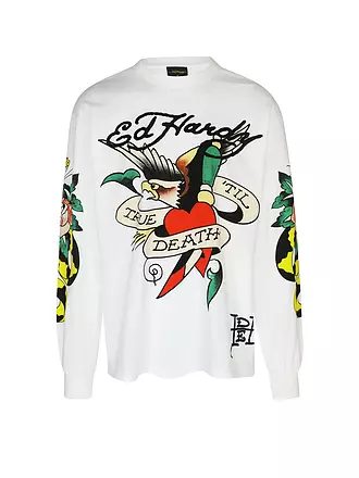 ED HARDY | T-Shirt TRUE TILL ROSE SNAKE | weiss