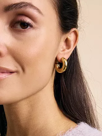 EDBLAD | Creolen CHUNKY CREOLES Small Steel | gold