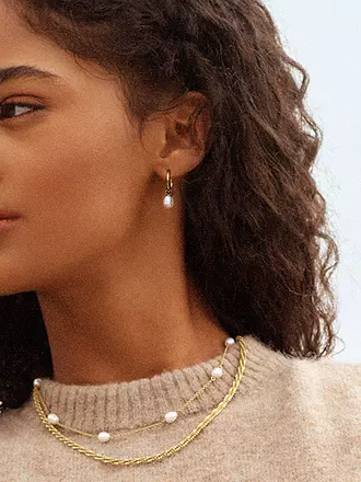 EDBLAD | Ohrringe PERLA HOOPS Gold | silber