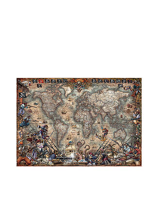 EDUCA | Piraten Weltkarte 2000 Teile Puzzle | keine Farbe