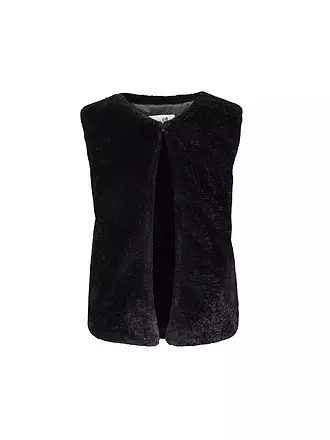 EISEND | Mädchen Gilet in Felloptik | schwarz