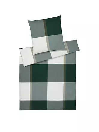 ELEGANTE | Flanell Bettwäsche BERKELEY 70x90cm/140x200cm Green | grau