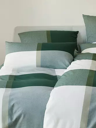 ELEGANTE | Flanell Bettwäsche BERKELEY 70x90cm/140x200cm Smoke | grün