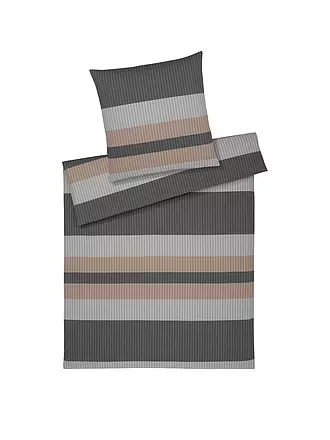 ELEGANTE | Flanell Bettwäsche LEEDS 70x90cm/140x200cm Plum | grau