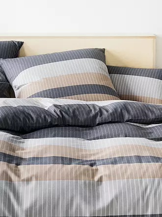 ELEGANTE | Flanell Bettwäsche LEEDS 70x90cm/140x200cm Plum | grau