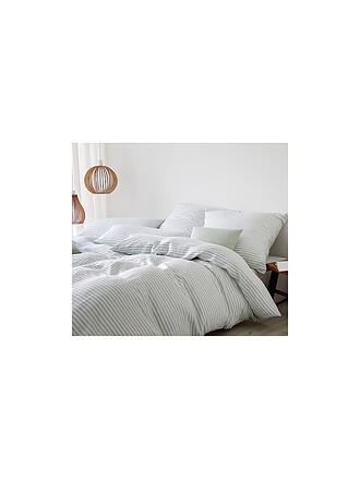 ELEGANTE | Halbleinen Bettwäsche 140x200cm DELICATE Green | grau
